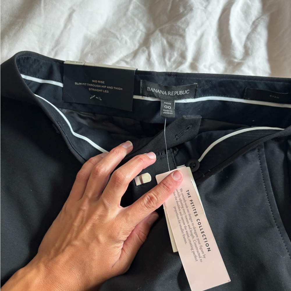 Banana Republic Black Straight-Leg Dress Pants